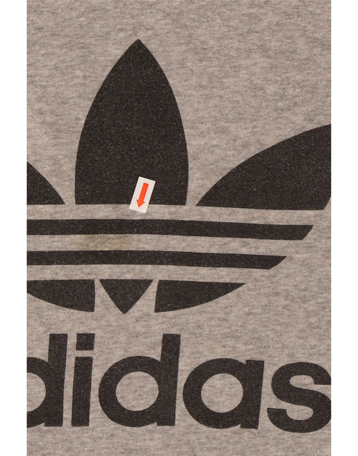 Męska bluza z grafiką ADIDAS, duża, szara, nakrapiana bawełna