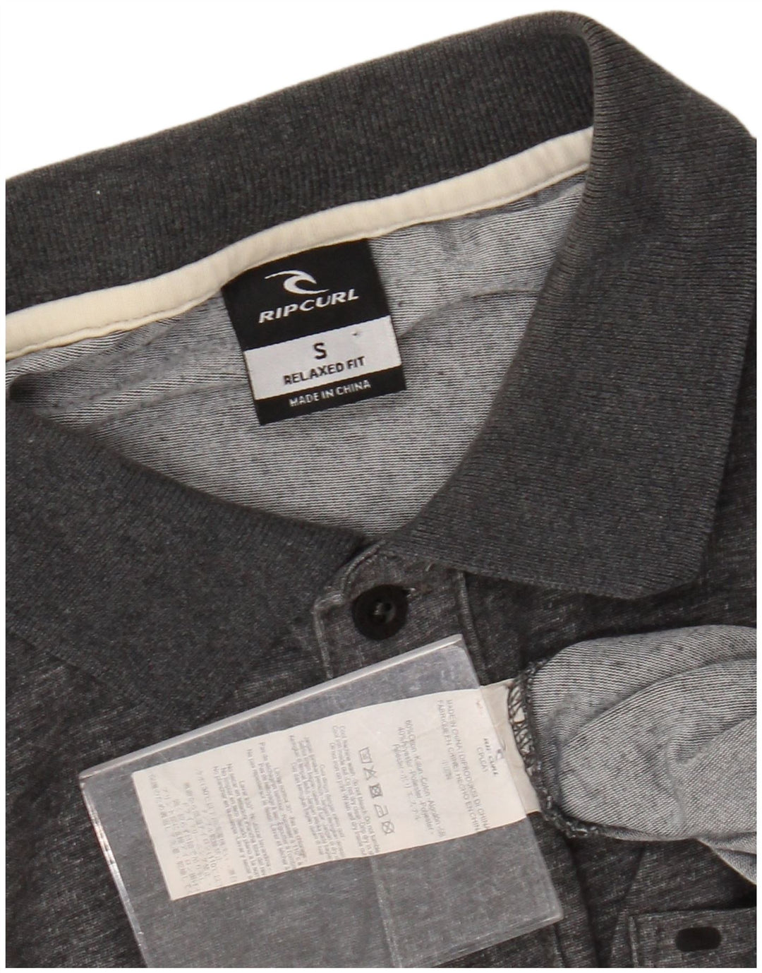 Męska koszulka polo RIP CURL o swobodnym kroju, mała, szara, bawełniana