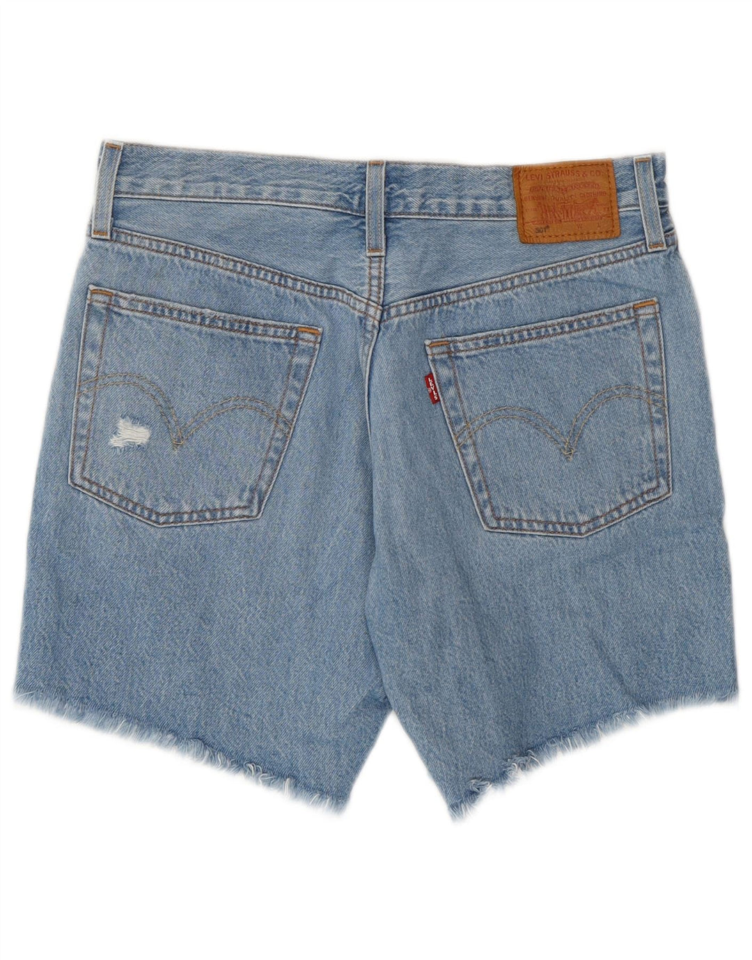 Damskie spodenki jeansowe Levi's 501 w trudnej sytuacji W27, małe, niebieskie, bawełniane