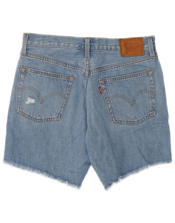Damskie spodenki jeansowe Levi's 501 w trudnej sytuacji W27, małe, niebieskie, bawełniane