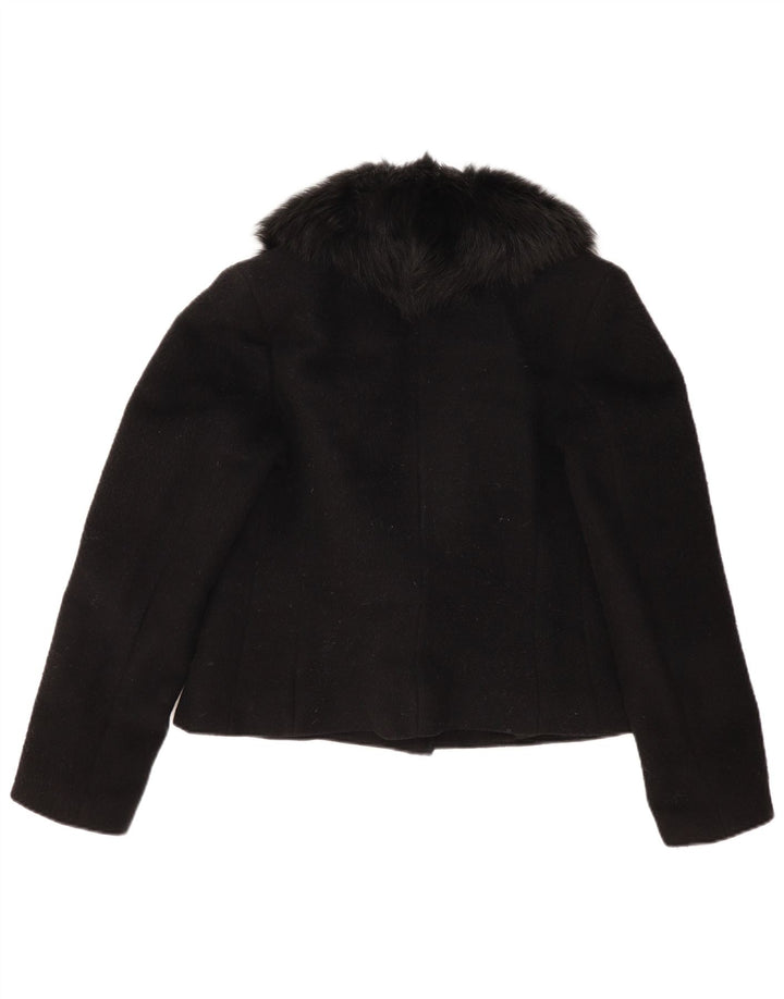 Vintage damska marynarka zapinana na 1 guzik UK 14, średnia czarna