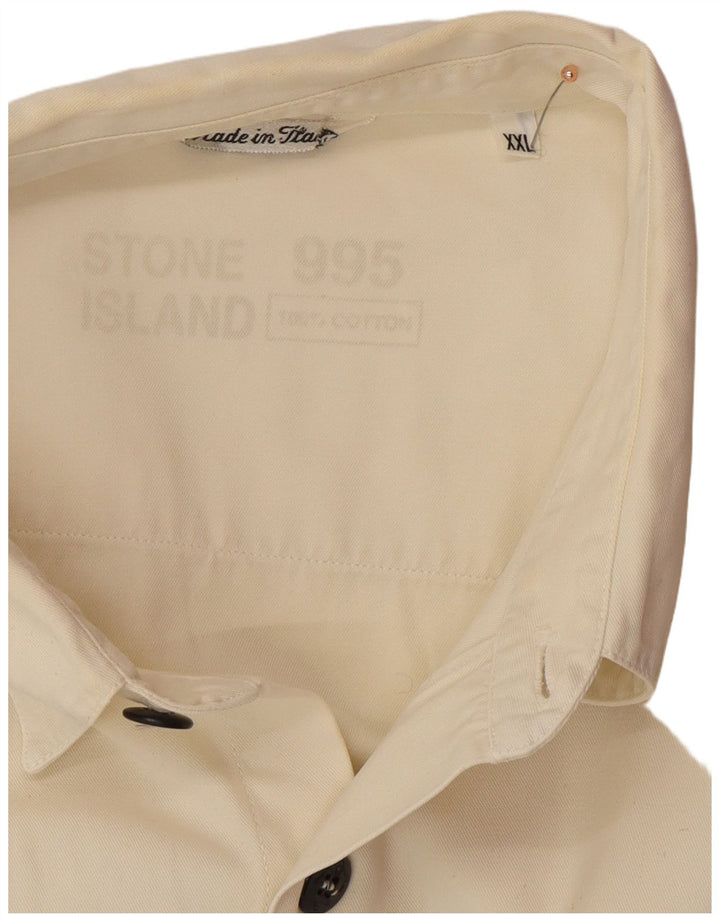 Koszula męska STONE ISLAND 2XL złamanej bieli, bawełniana klasyczna