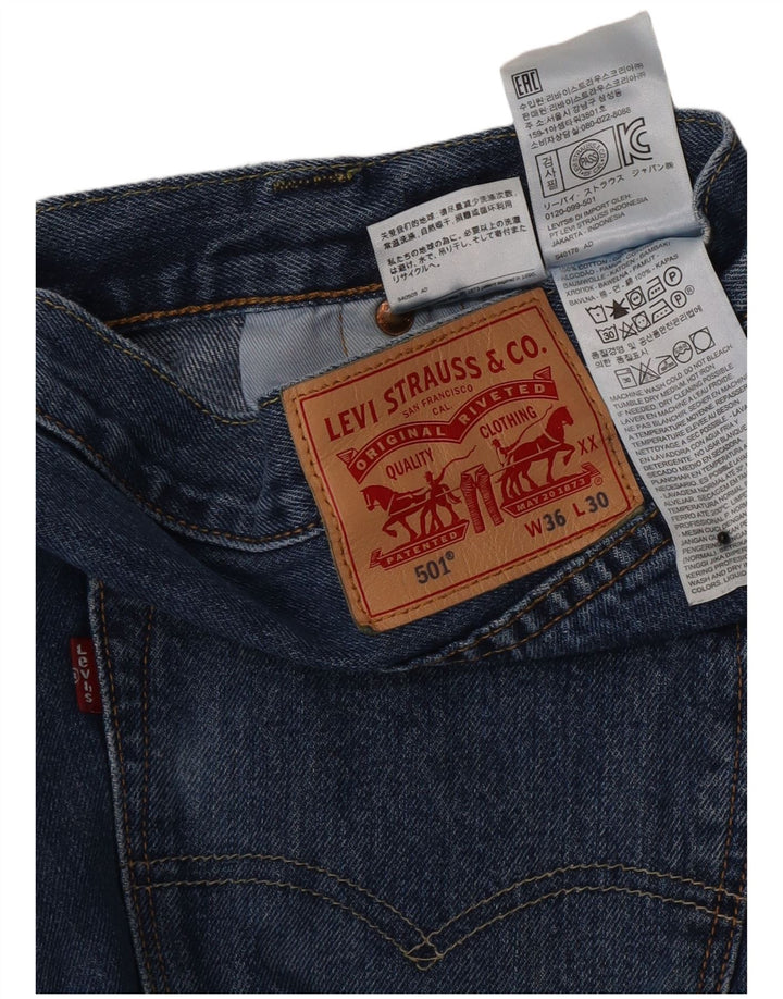 Męskie jeansy Levi's 501 o regularnym kroju W36 L30 Niebieska bawełna