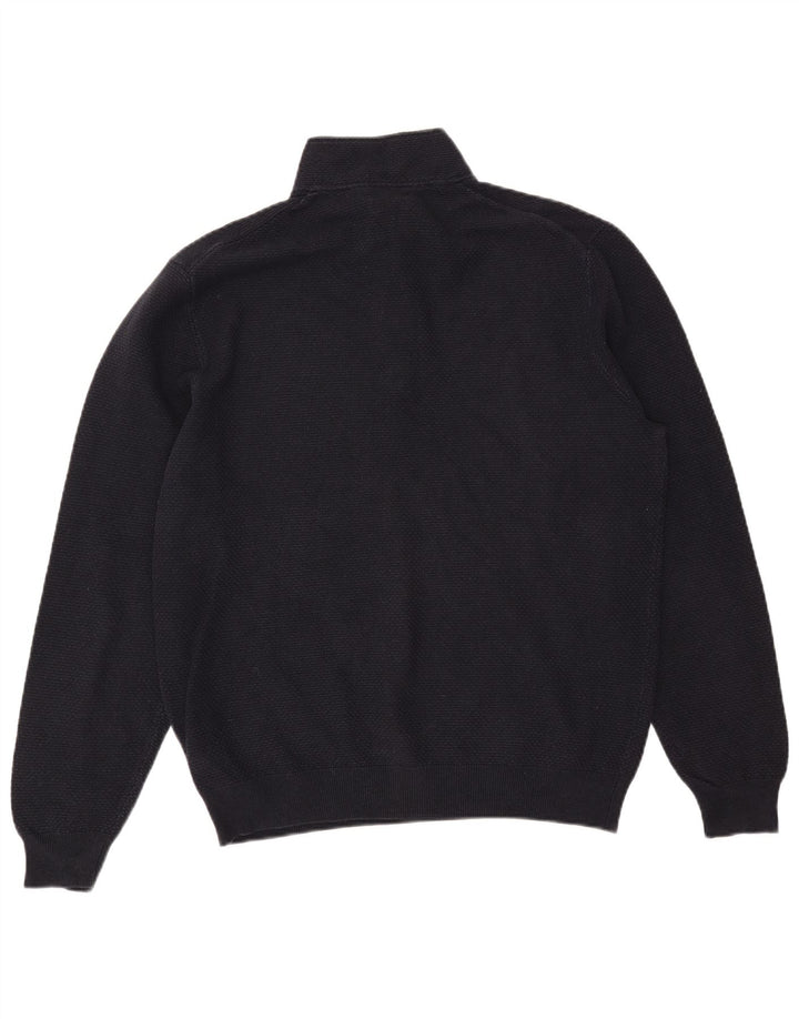 MASSIMO DUTTI Męski sweter zapinany na zamek, 2XL, granatowy, bawełniany