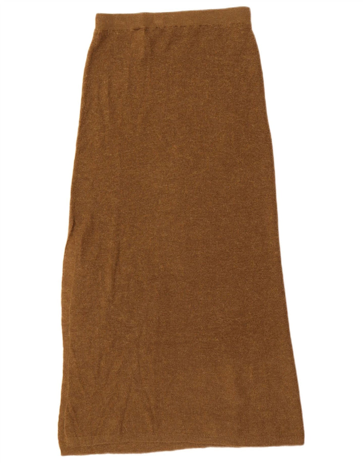 Damska dzianinowa spódnica maxi Zara, mała W26, brązowa, poliamidowa