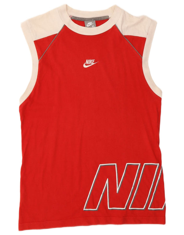 Chłopięca koszulka z kamizelką z grafiką Nike 13-14 lat XL, czerwona, z blokami kolorów