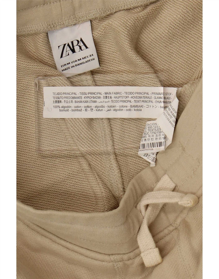 Męskie spodnie dresowe Zara Joggers w kolorze średniego beżu, bawełny