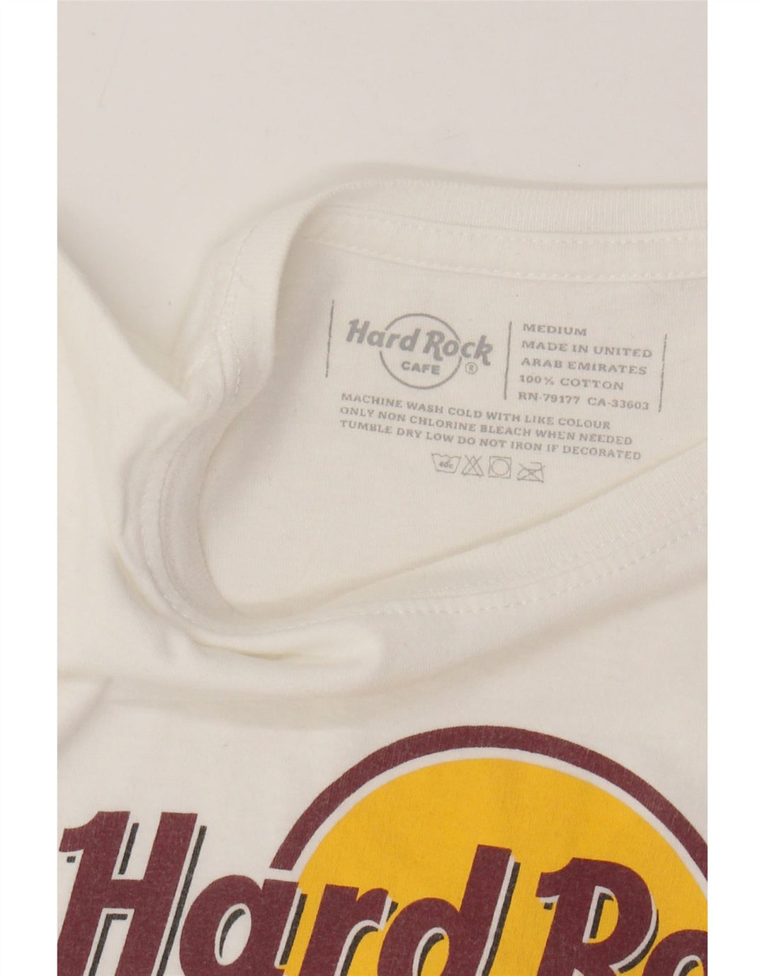 T-shirt damski HARD ROCK CAFE Copenhagen Graphic Top UK 12 Średni biały