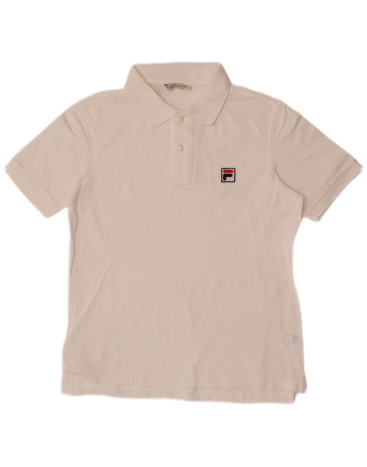 Męska koszulka polo Fila, mała, biała, bawełniana