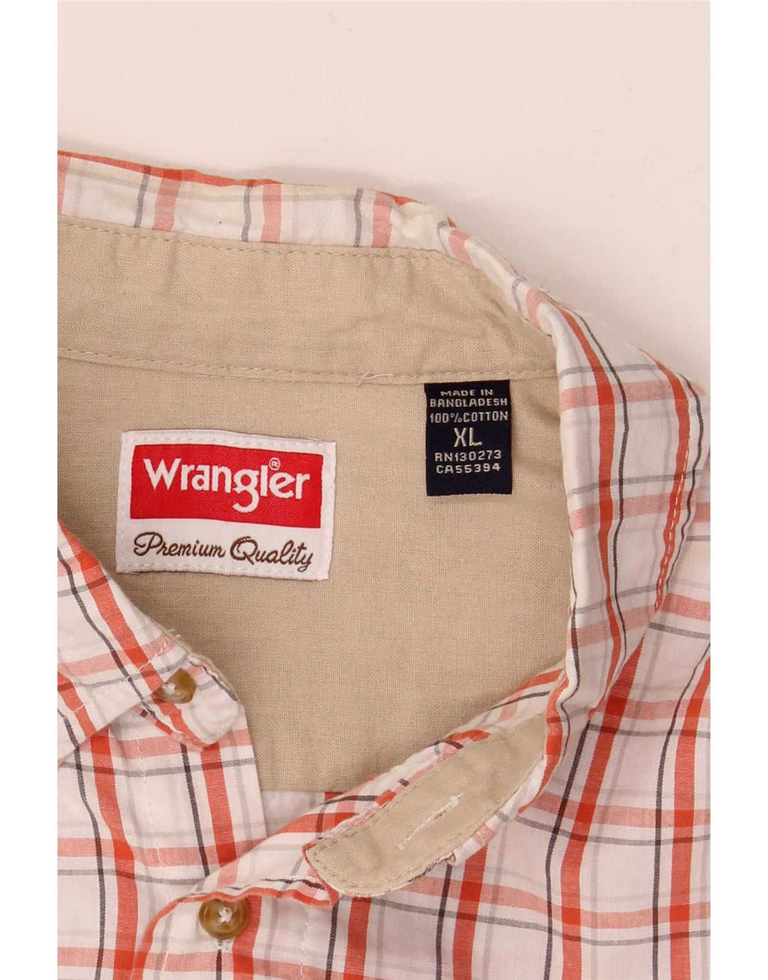 Koszula męska z krótkim rękawem Wrangler XL, bawełniana, w białą kratkę