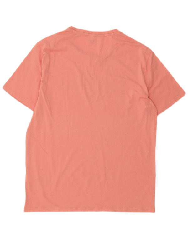 Męski T-shirt Guess z grafiką Top UK 42, duży, różowy, bawełniany