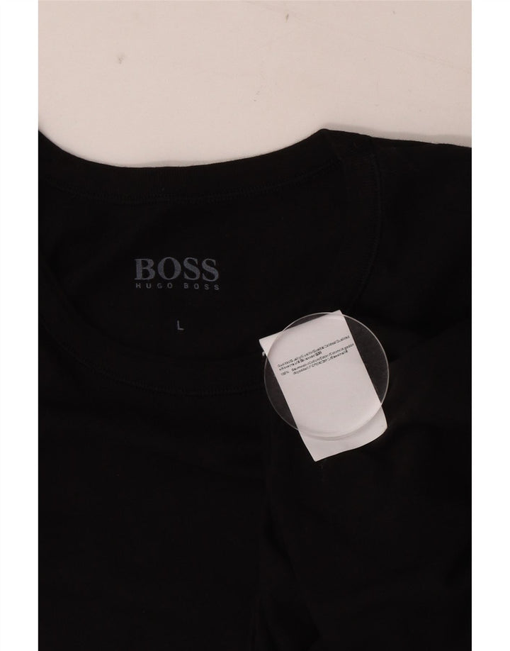 Męska koszulka Hugo Boss, duża, czarna, bawełniana