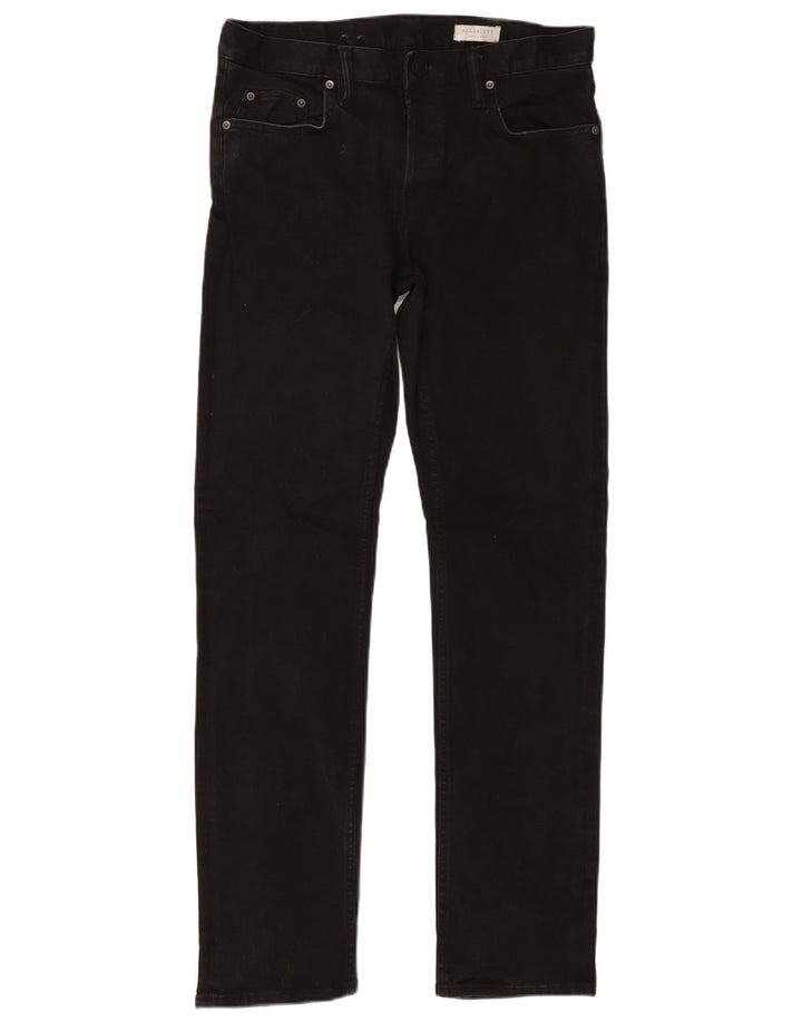 ALL SAINTS Męskie jeansy REED Slim W30 L31 Czarne bawełniane