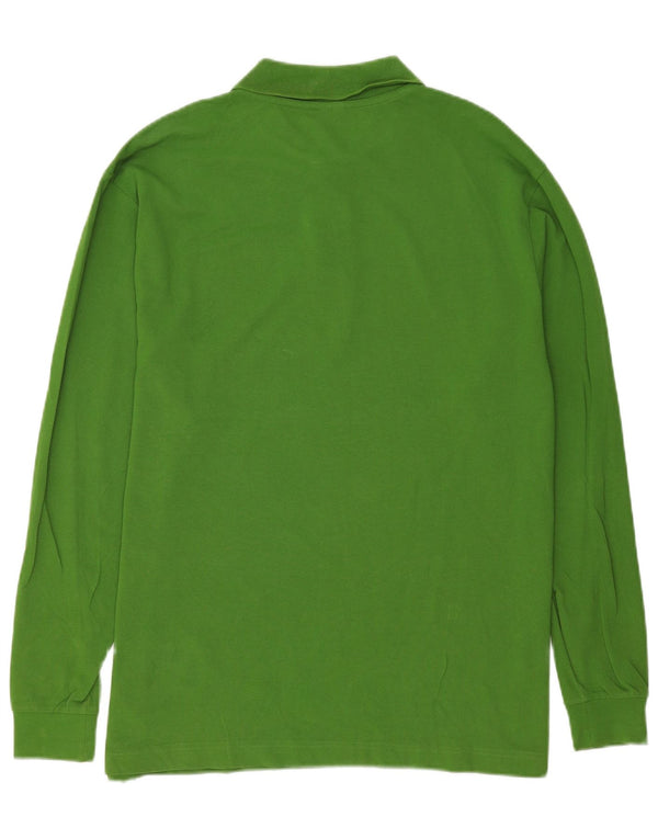 Kappa Mens Long Sleeve Polo Shirt XL Green Cotton