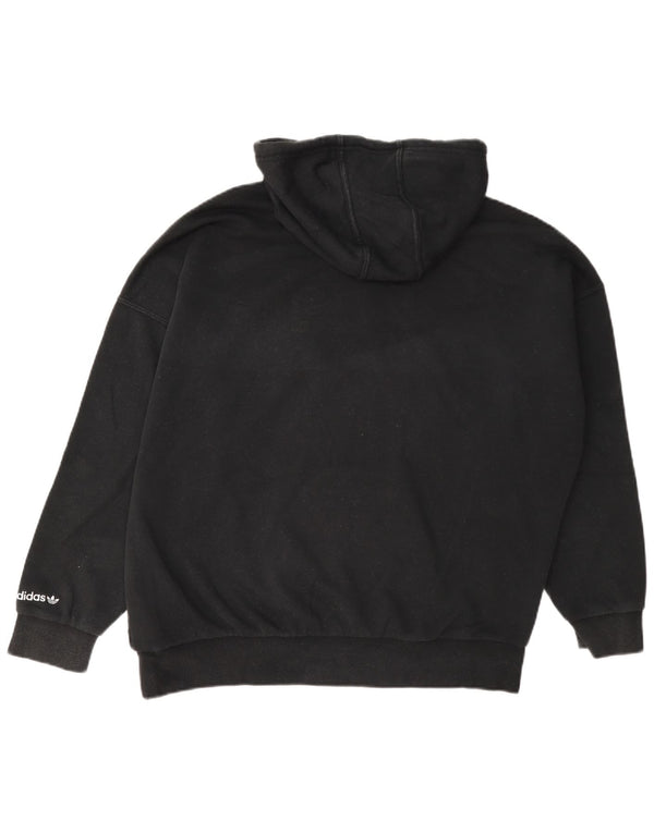 Damska bluza z kapturem Adidas Graphic Oversized UK 4 XS Czarna bawełna