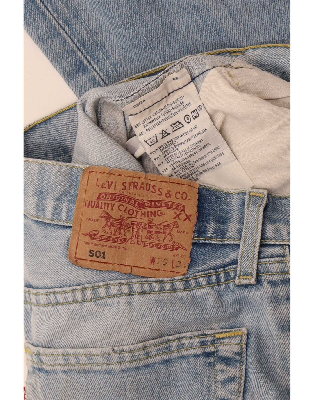 Damskie jeansy Levi's 501 Straight W29 L31 Niebieskie bawełniane