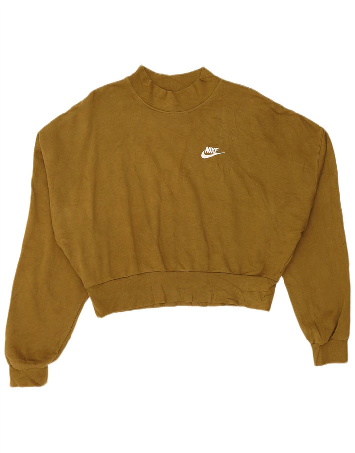 Damska bluza dresowa NIKE Crop Oversize UK 14, średnia bawełna khaki
