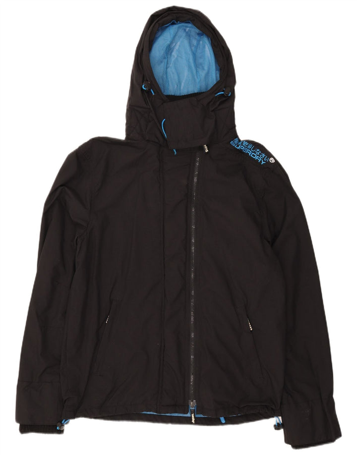 SUPERDRY Womens Graphic Windbreaker Jacket UK 40 Large Black