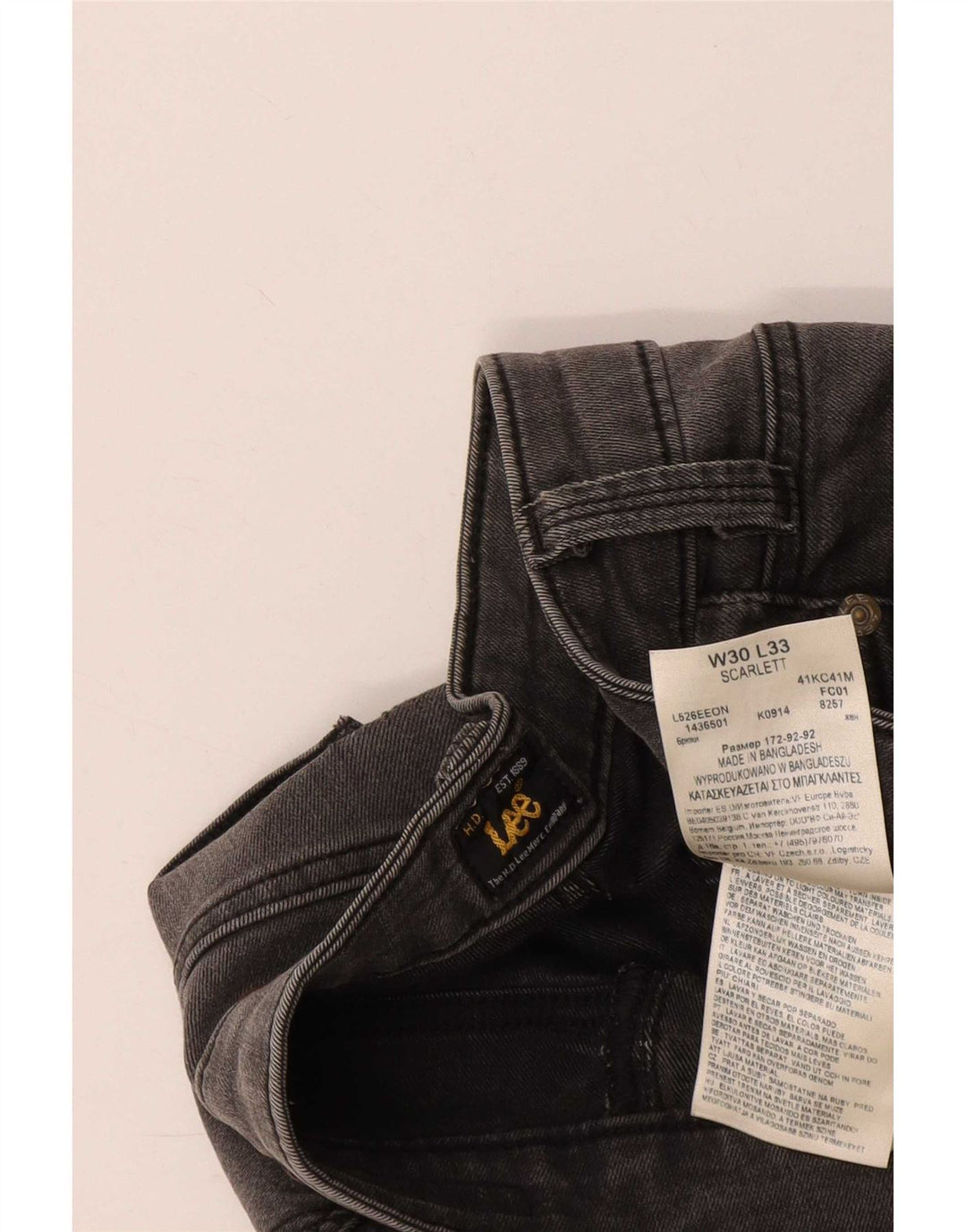 Damskie jeansy Lee Skinny W30 L33 Szara bawełna