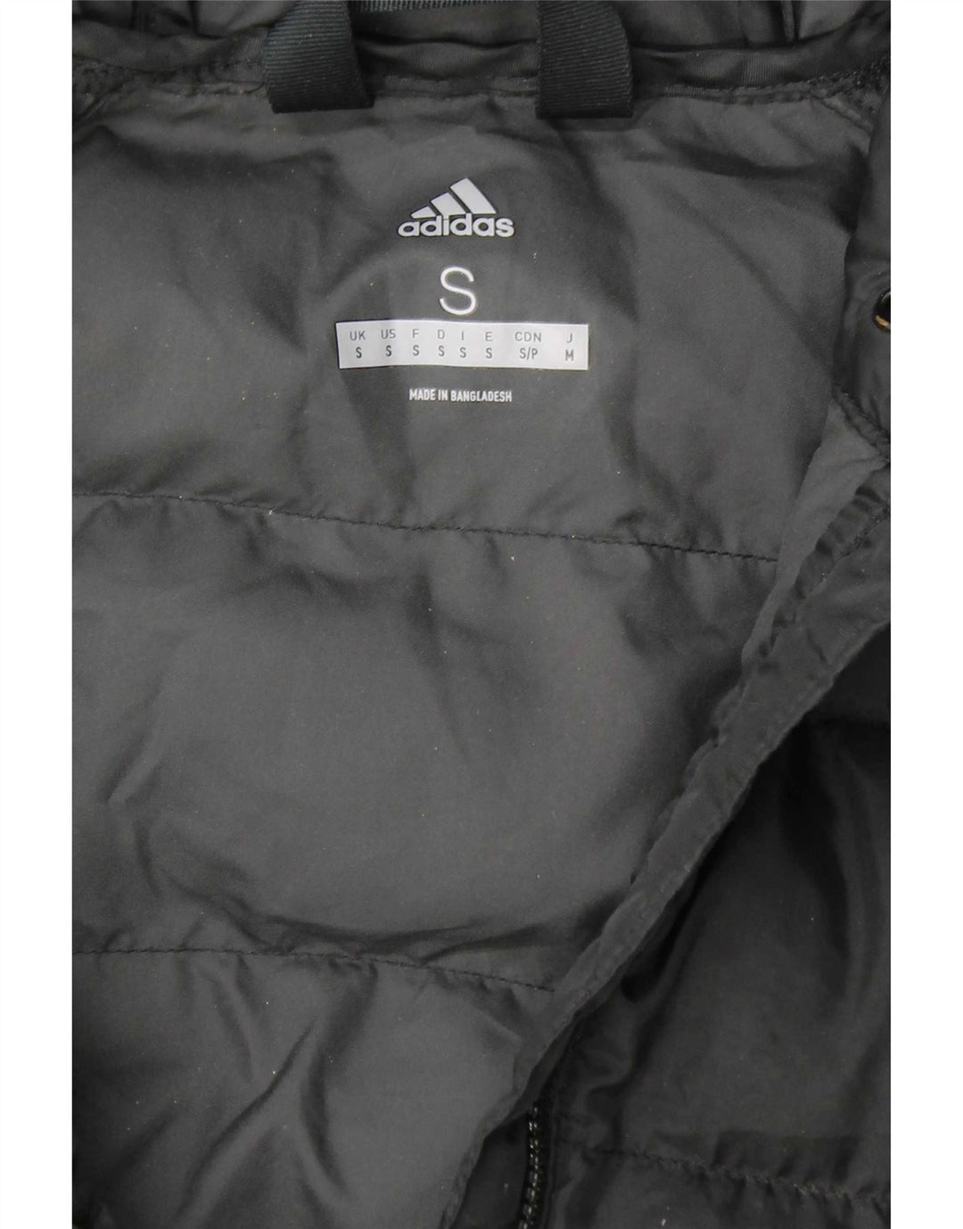 Męska wyściełana kurtka z kapturem Adidas UK 36 Mały czarny poliester