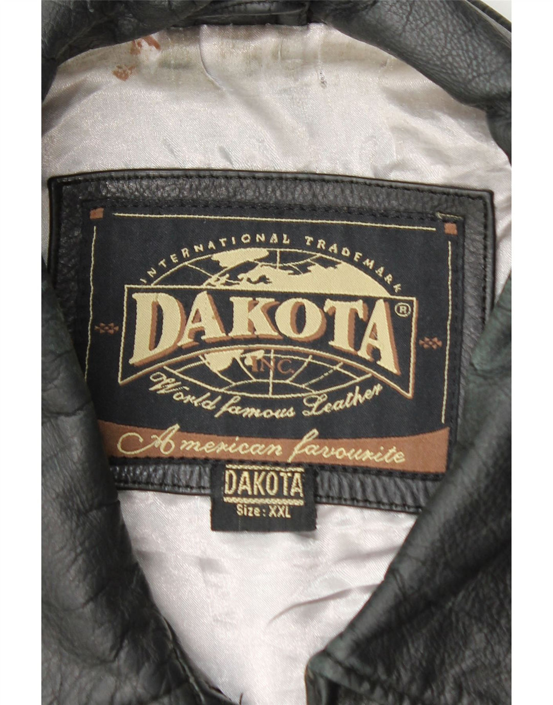 DAKOTA Mens Leather Jacket UK 44 2XL Black Leather Vintage Dakota and Second-Hand Dakota from Messina Hembry 