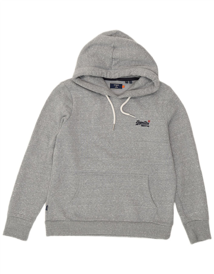 Damski sweter z kapturem Superdry UK 14, duży, szary, nakrapiany poliester
