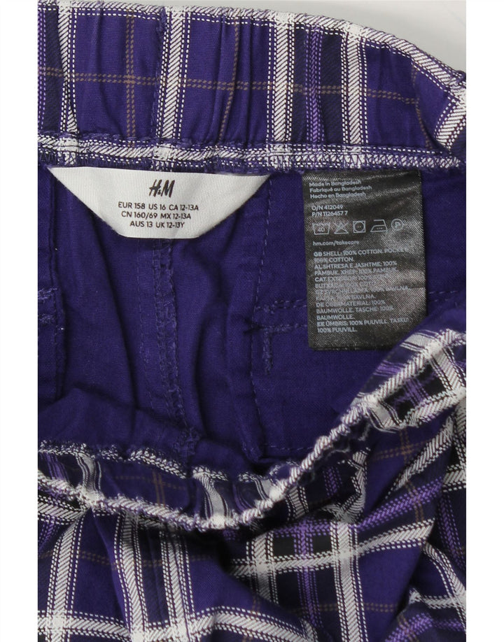 H&M Boys Straight Cargo Trousers 12-13 Years W28 L27 Blue Check Vintage H&M and Second-Hand H&M from Messina Hembry 