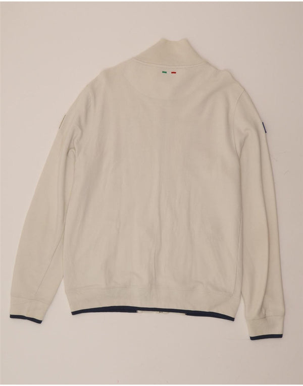 Męska kurtka dresowa Aeronautica Militare z grafiką, 3XL, biała, bawełniana