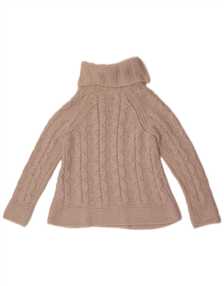 Marks & Spencer Damski sweter z golfem UK 10 Small Beżowy Akryl