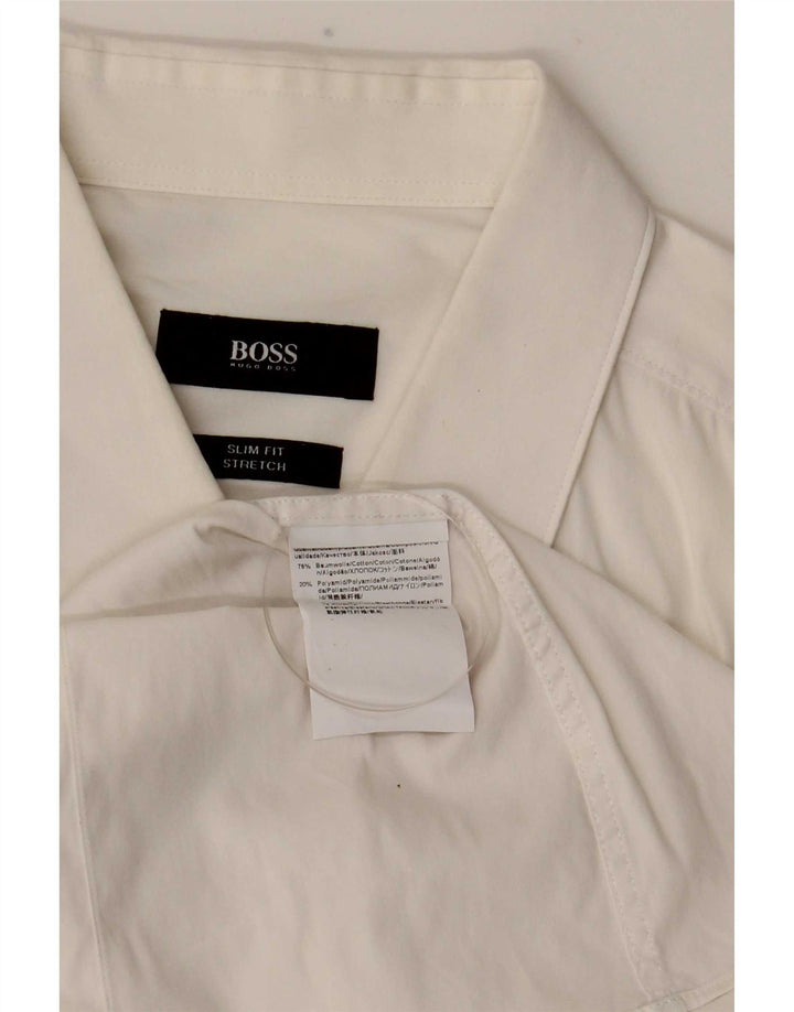 Koszula męska Hugo Boss Slim Fit, rozmiar 42, duża, biała bawełna