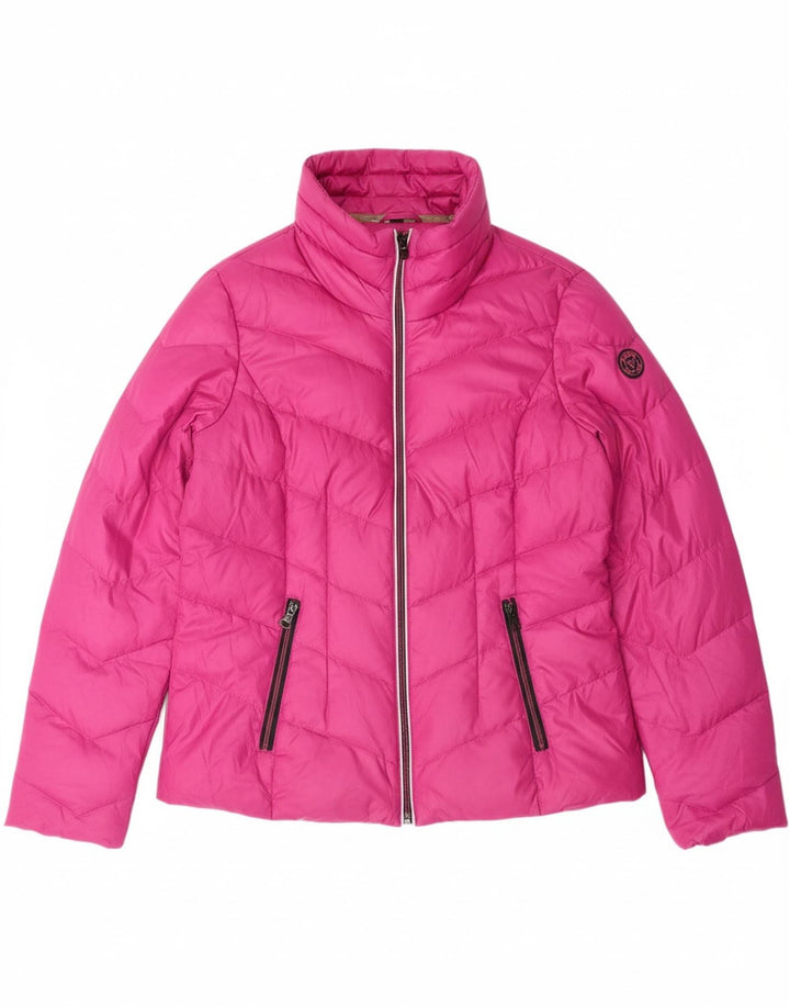 GUESS Womens Crop Padded Jacket UK16 Large Pink Polyester