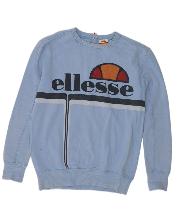 Damska bluza dresowa Ellesse z grafiką oversize, UK 10, mała, niebieska bawełna