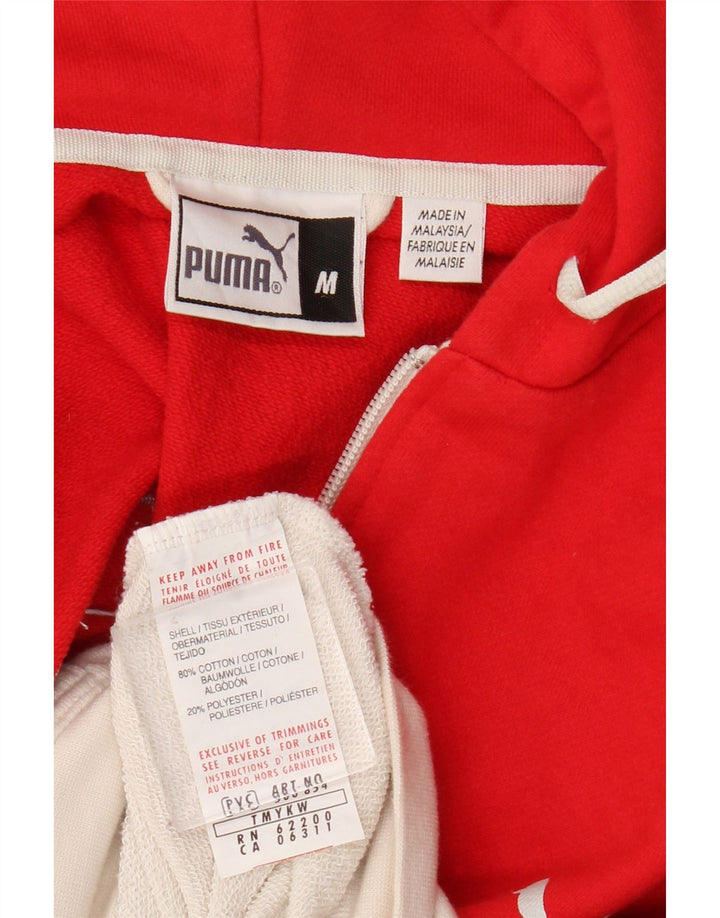 Męski sweter Puma z grafiką i zamkiem błyskawicznym, bawełniany, w kolorze średniej czerwieni