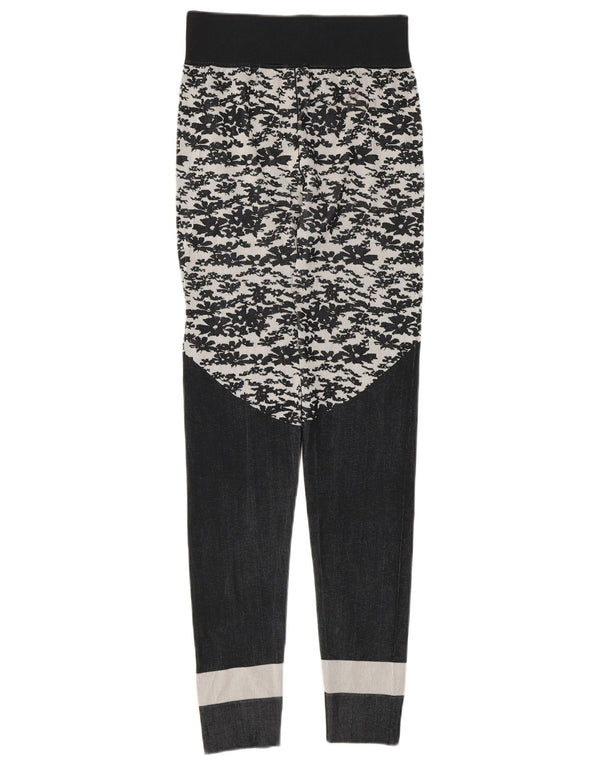 Damskie legginsy Adidas Stella McCartney UK 8 Małe, szare, z kwiatowym poliestrem