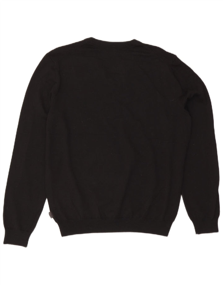 Męski sweter Hugo Boss z dekoltem w szpic, duży, czarny, wełniany