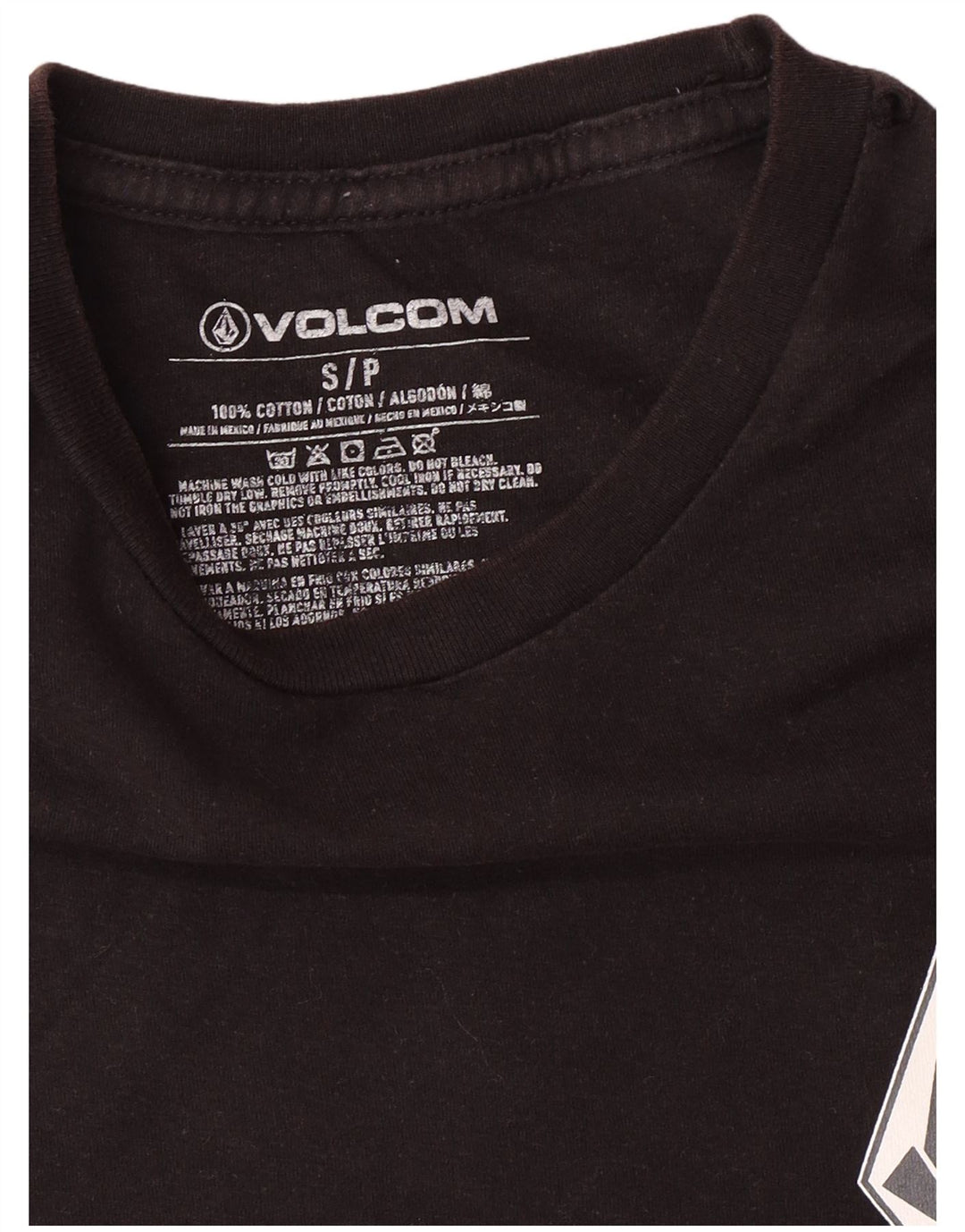 Męski T-shirt z grafiką VOLCOM, mały, czarny, bawełniany