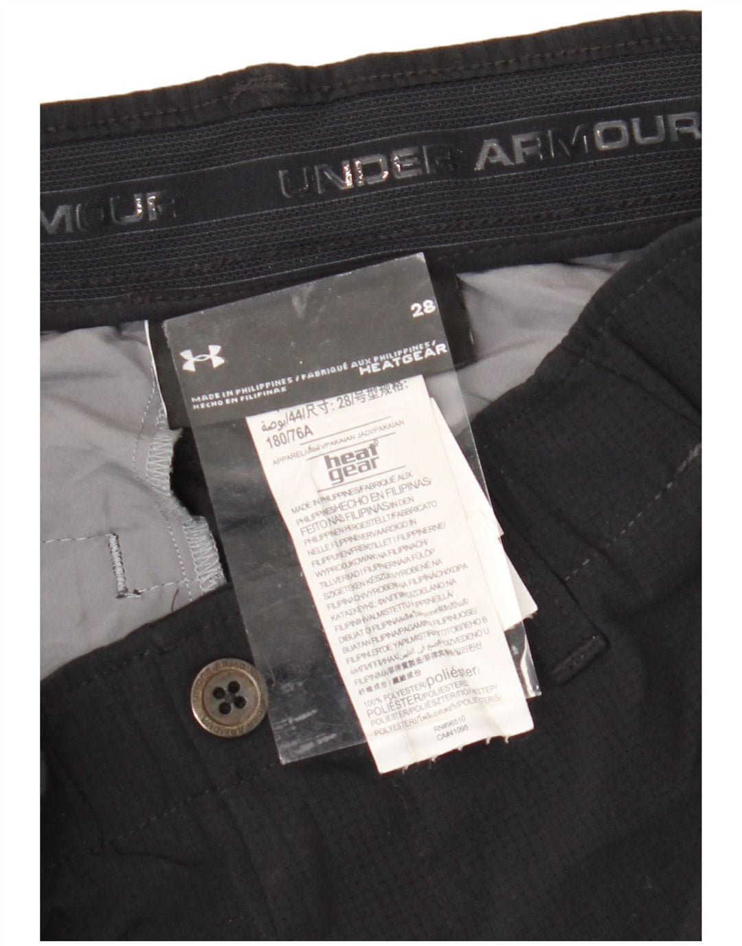 Męskie spodenki Chino UNDER ARMOUR Heat Gear W28, małe, czarne, poliestrowe