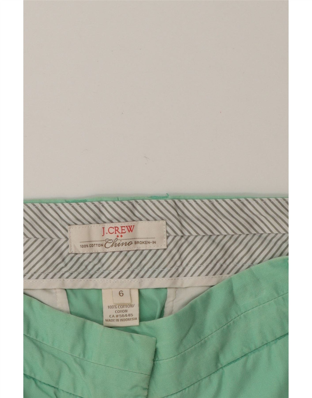 J. CREW Womens Broken In Chino Shorts US 6 Medium W32 Green Cotton Vintage J. Crew and Second-Hand J. Crew from Messina Hembry 