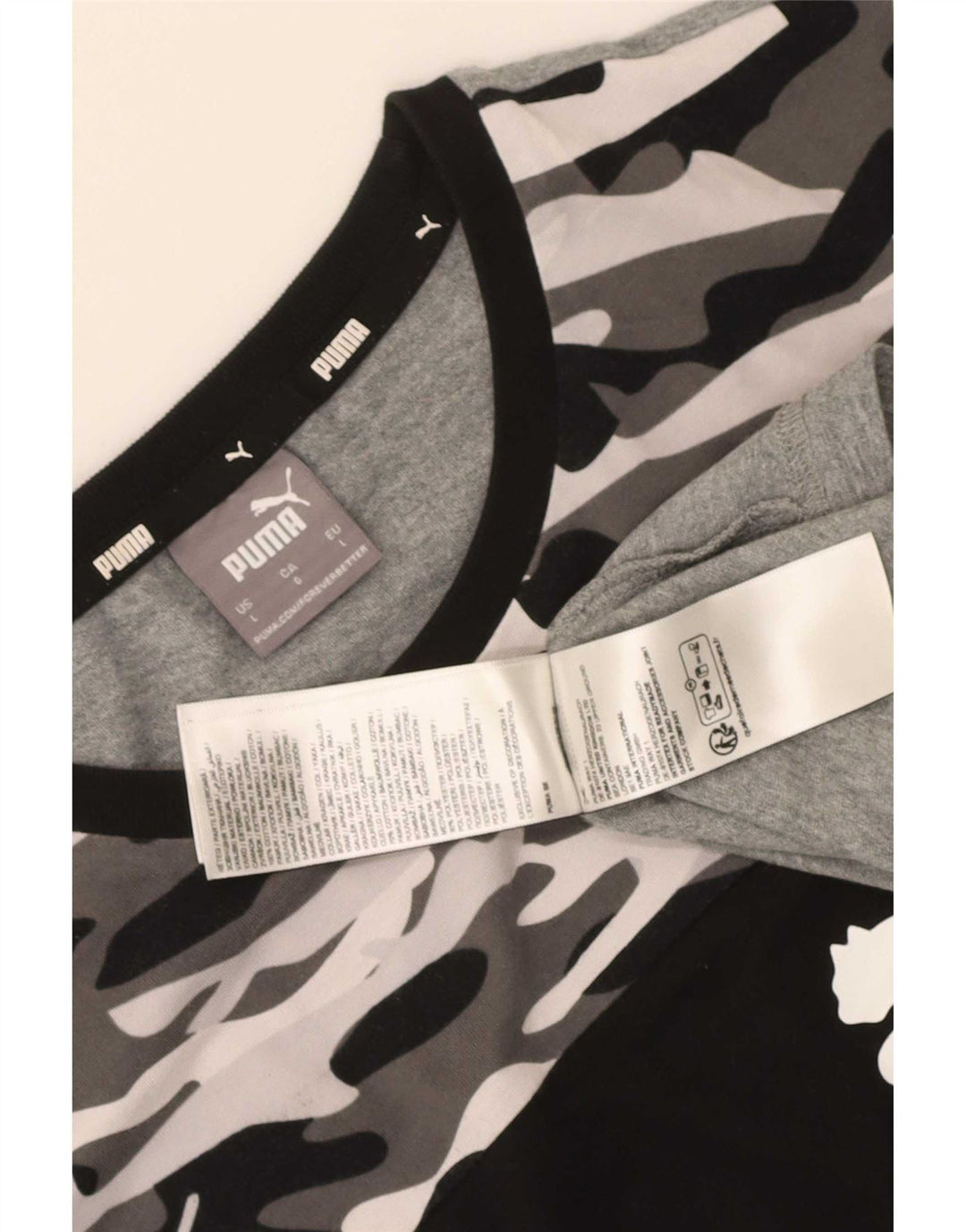 Męski T-shirt Puma z grafiką, duży, wielokolorowy, bawełniany kamuflaż