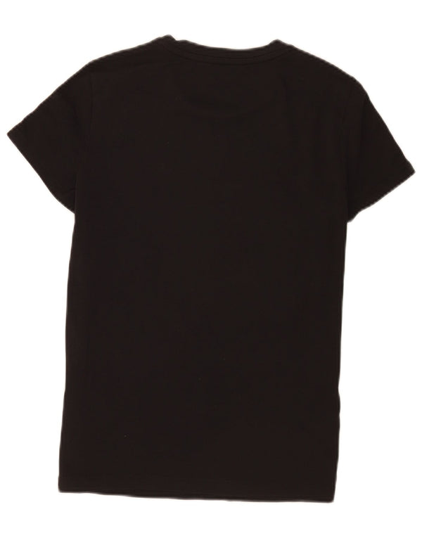 Adidas Womens Regular T-Shirt Top UK 12/14 Medium Black Cotton Sports