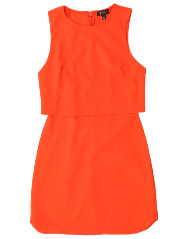 Damska sukienka bez rękawów Topshop UK 10, mały, pomarańczowy poliester