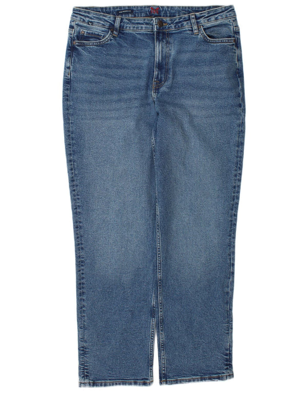 Crew Clothing Damskie proste dżinsy UK 12 średnie W34 L28 niebieska bawełna