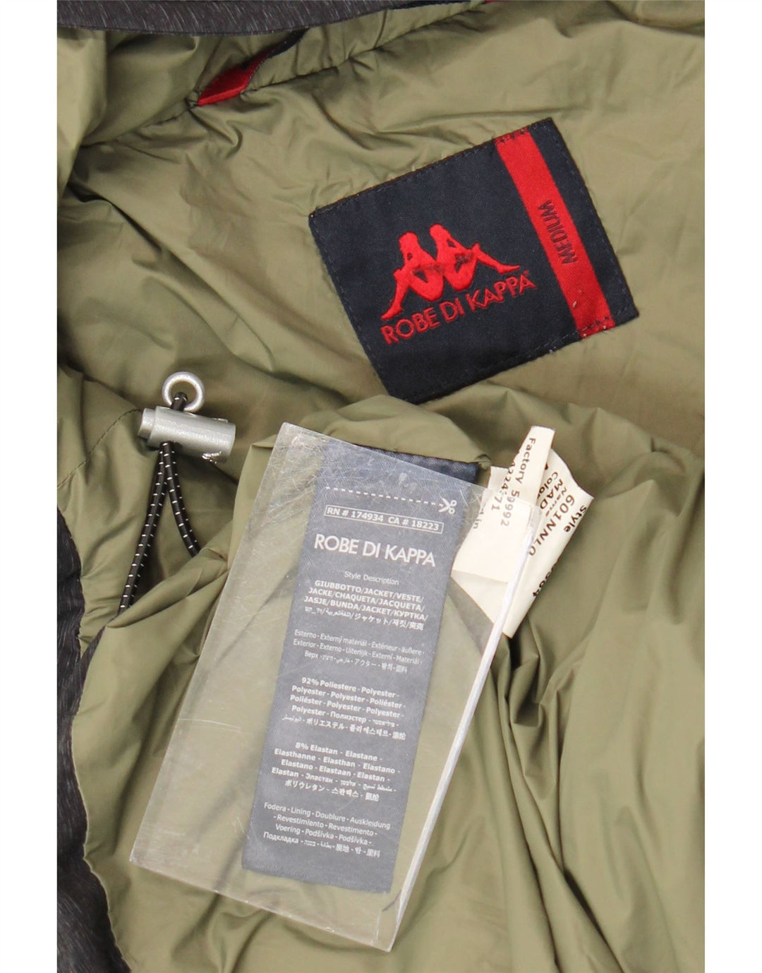 Męska wyściełana kurtka Anorak z kapturem Kappa UK 38 Średni szary poliester