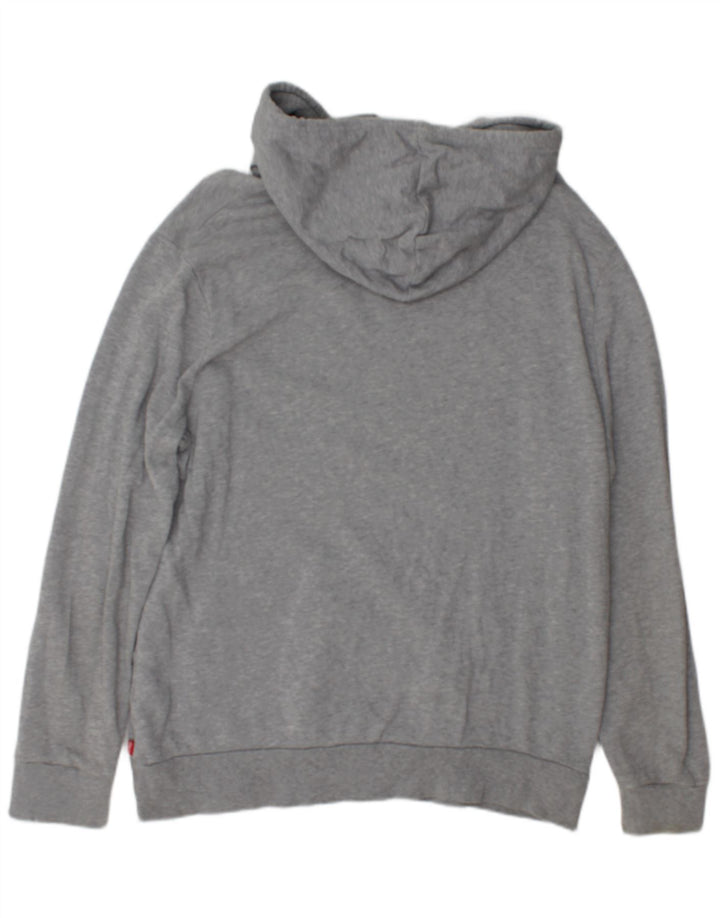 Męski sweter z kapturem z grafiką Levi's, duży, szary, bawełniany
