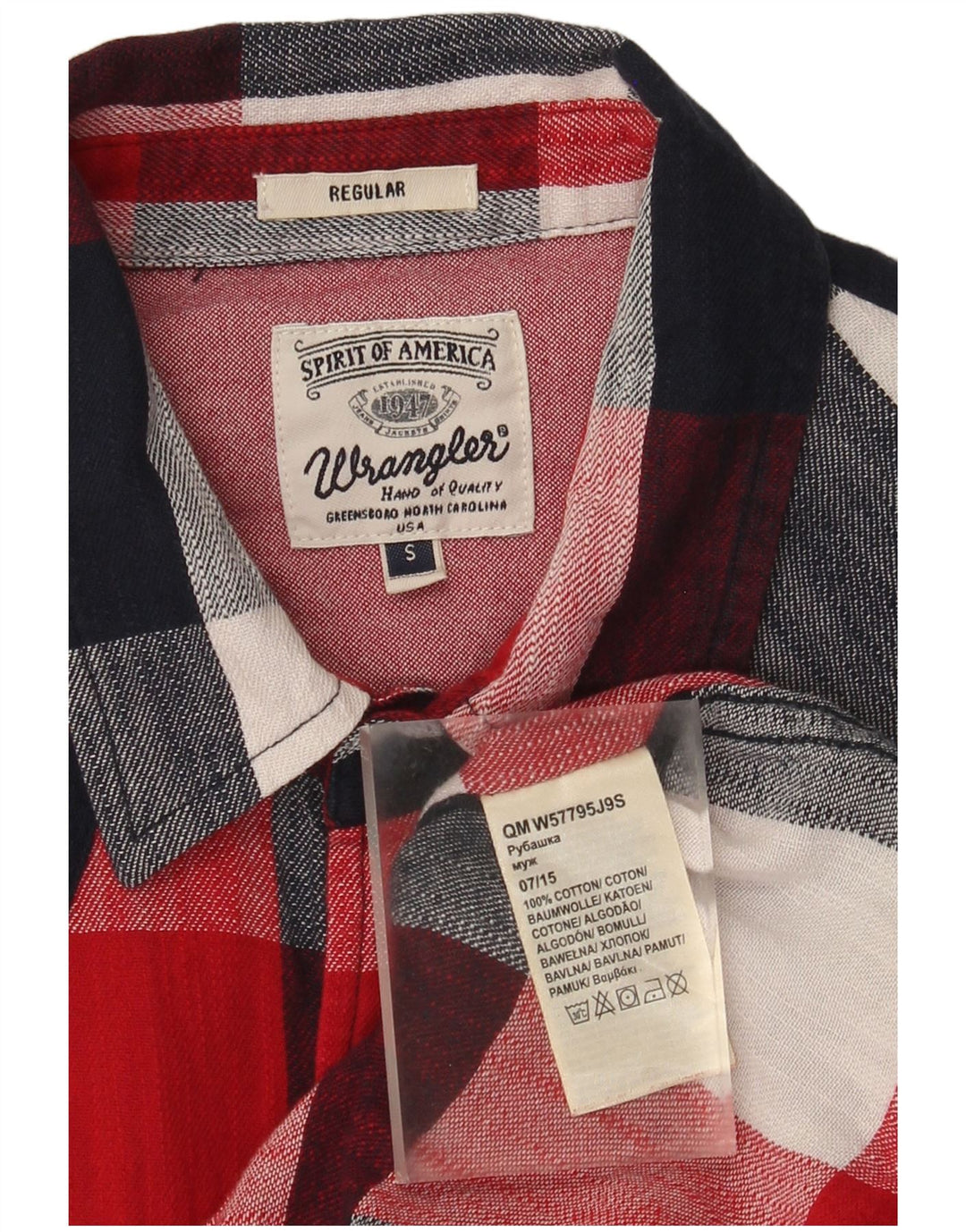 Męska koszula flanelowa Wrangler o regularnym kroju, mała, bawełniana w czerwoną kratę