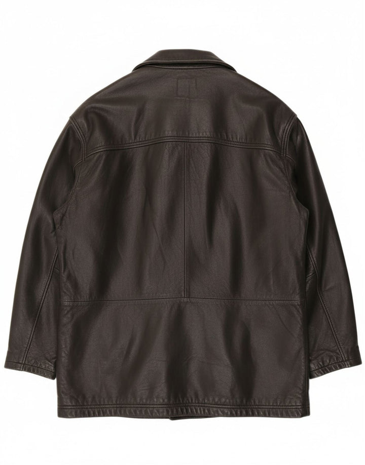 Męska kurtka skórzana traper EU 52 XL, czarna skóra