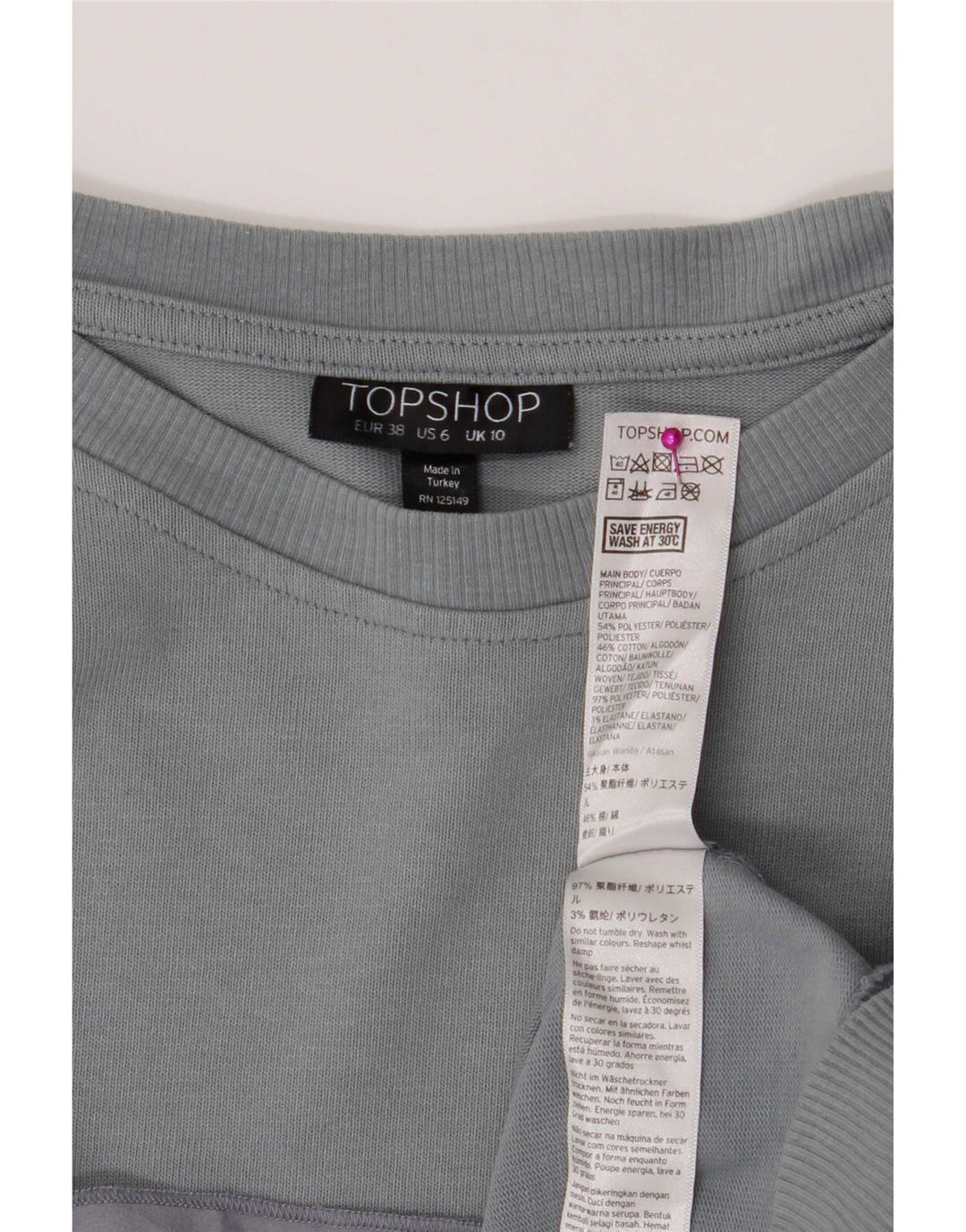 Damska bluza dresowa Topshop UK 10, mała, szary poliester