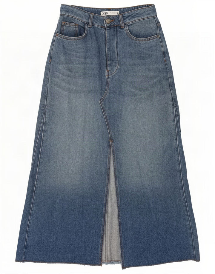 Spódnica jeansowa damska Zara Maxi mała W26 niebieska