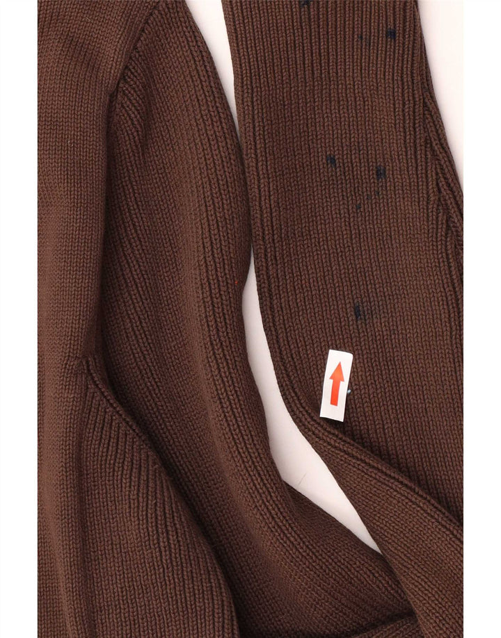 Męski sweter Zara, duży, brązowy, bawełniany