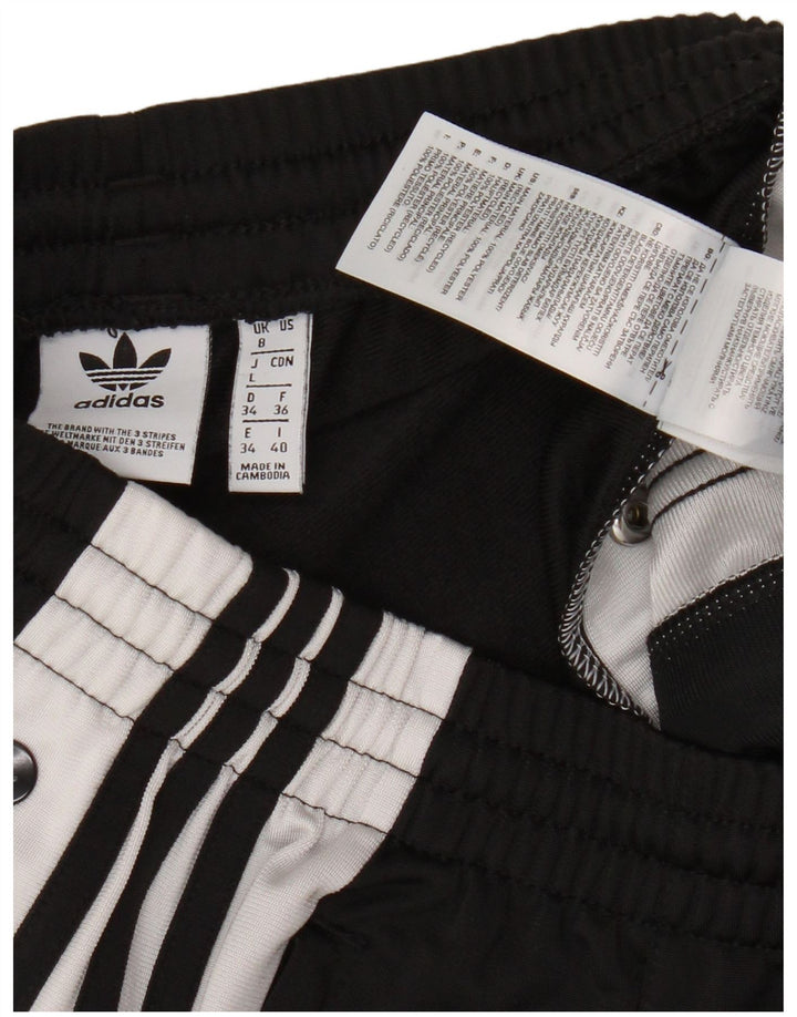 Damskie spodnie dresowe Adidas UK 8, małe, czarne, z blokami kolorów, z poliestru